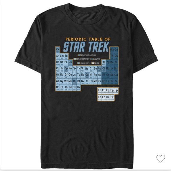 NWOT Star Trek Periodic Table Tee - Picture 1 of 3